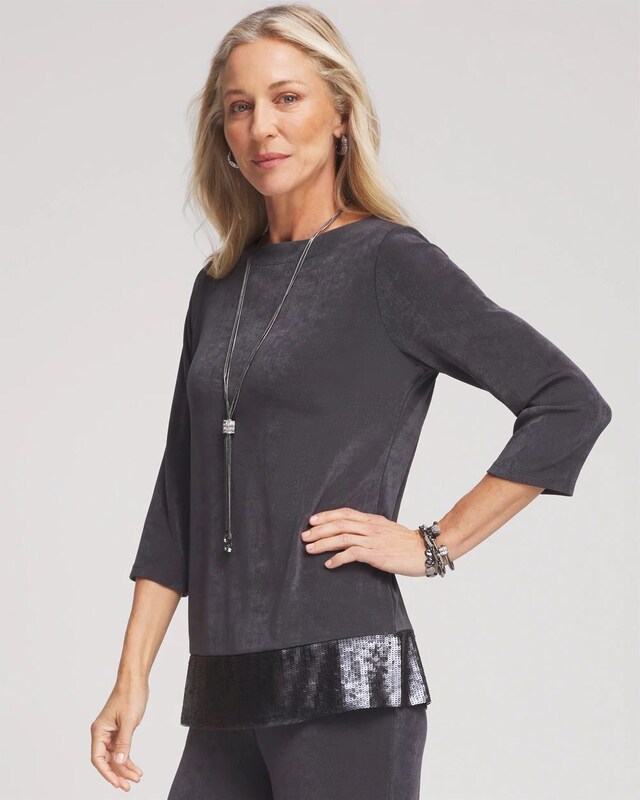 Travelers Sequin Trim Tunic - image 1